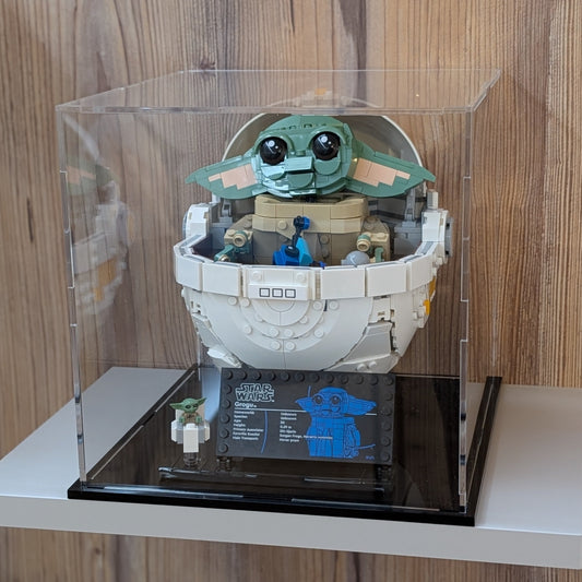Grogu™ with Hover Pram (75403) display case